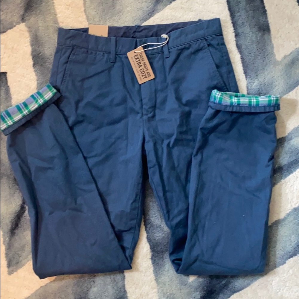 JCrew Flannel lined Adjustable waist pant 16slim